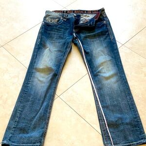 Men’s Rock Revival Chuck straight leg Jeans  size 34 x 33